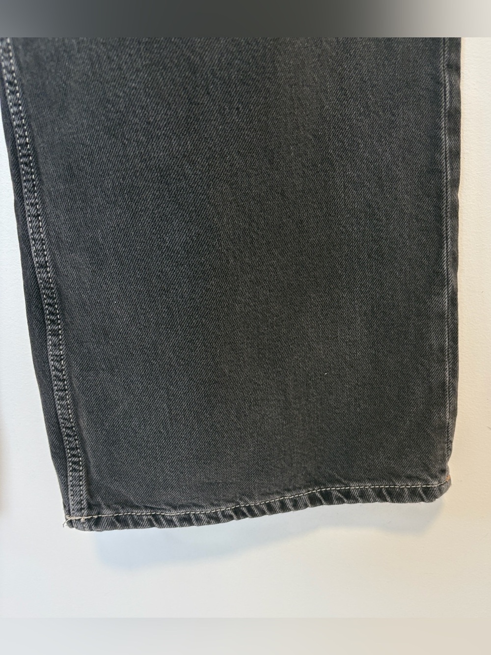 Free People Black Wide-Leg High-Rise Rolled Cuff Jeans EUC Size 31 - Picture 10 of 11